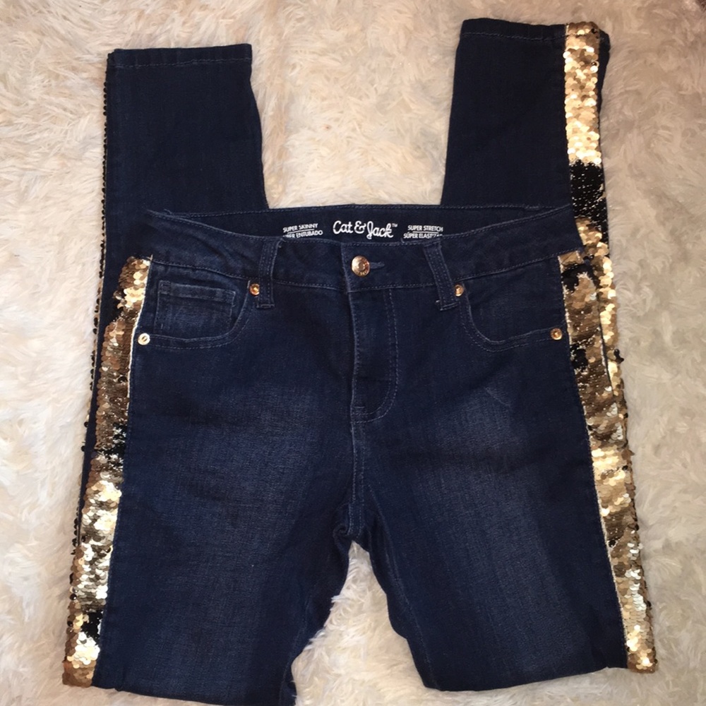 Girls size:14 flip sequin jeans!
